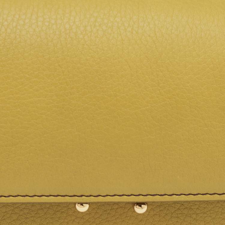 Pre Owned Marni Trunk Mustard Leather Shoulder Bag