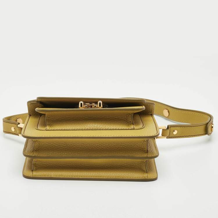 Pre Owned Marni Trunk Mustard Leather Shoulder Bag