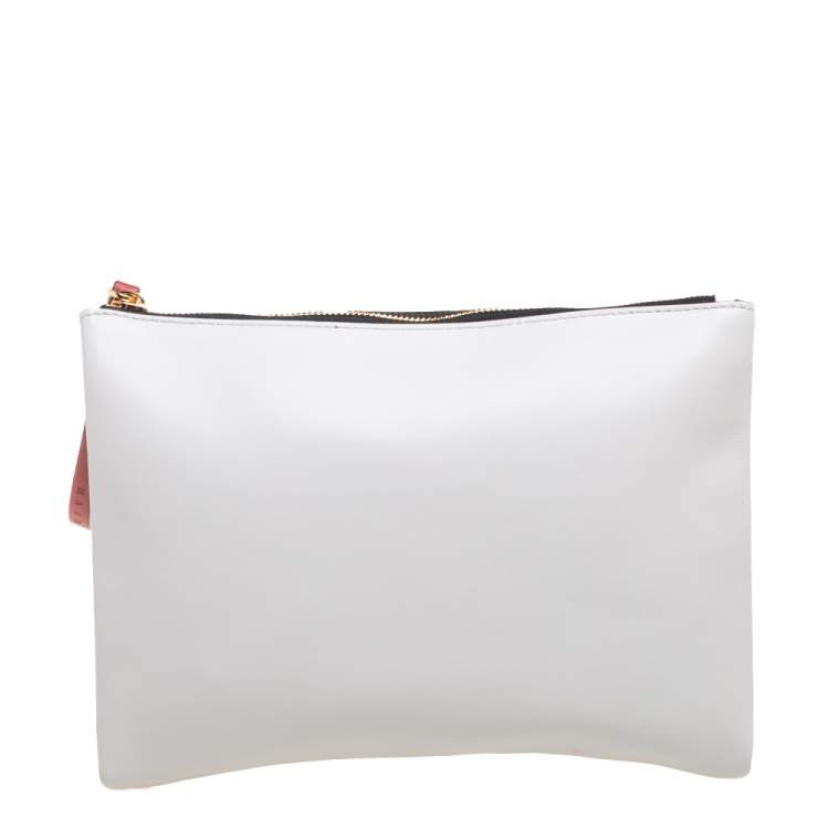 Pre Owned Marni Two-Tone Leather Wristlet Pouch
