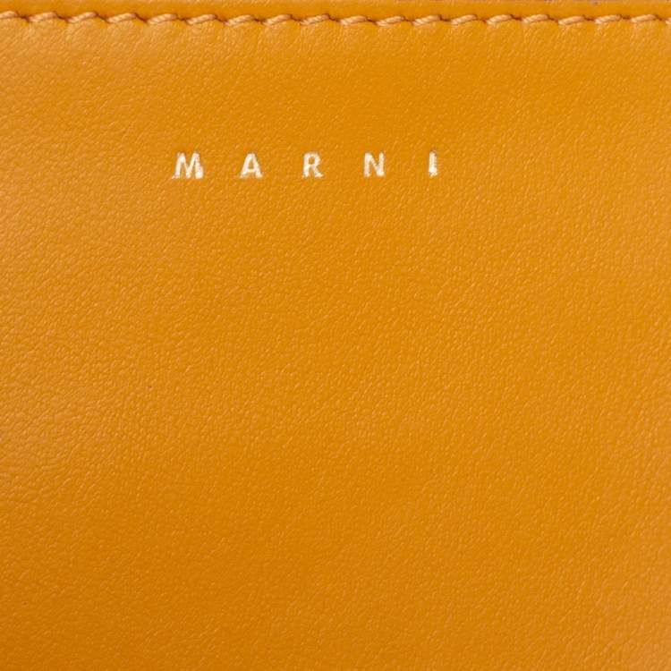 Pre Owned Marni Two-Tone Leather Wristlet Pouch