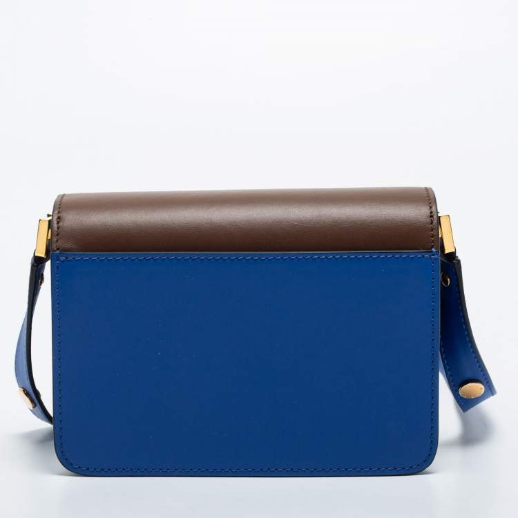 Pre Owned Marni Brown/Blue Leather Trunk Shoulder Bag