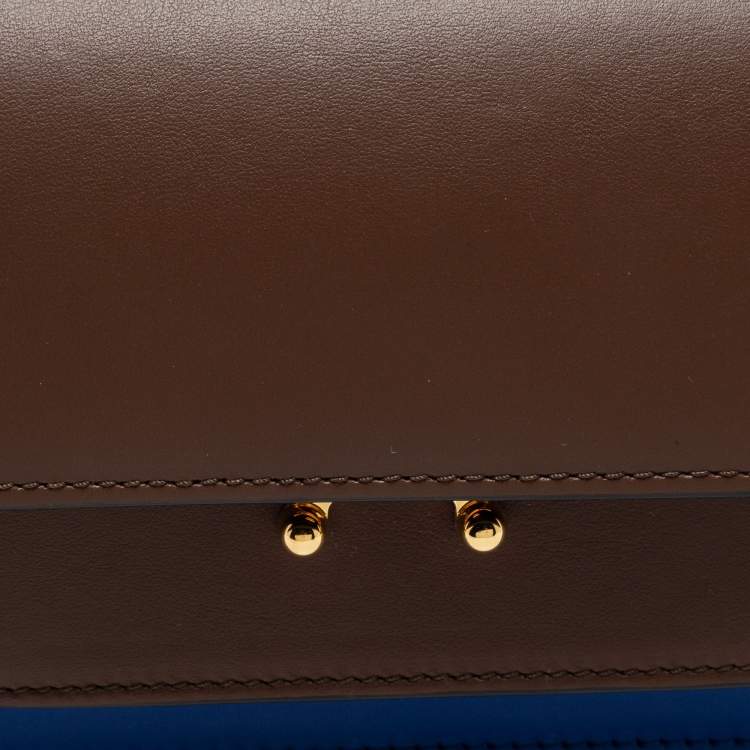 Pre Owned Marni Brown/Blue Leather Trunk Shoulder Bag