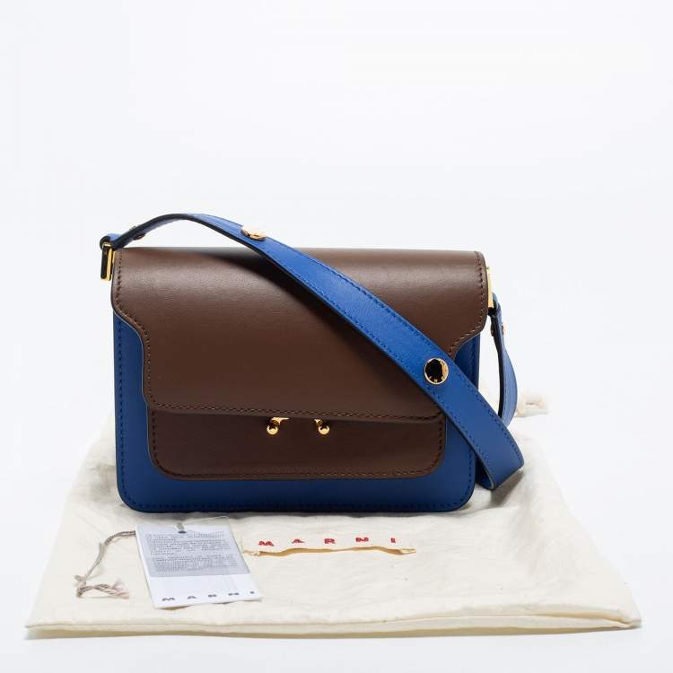 Pre Owned Marni Brown/Blue Leather Trunk Shoulder Bag