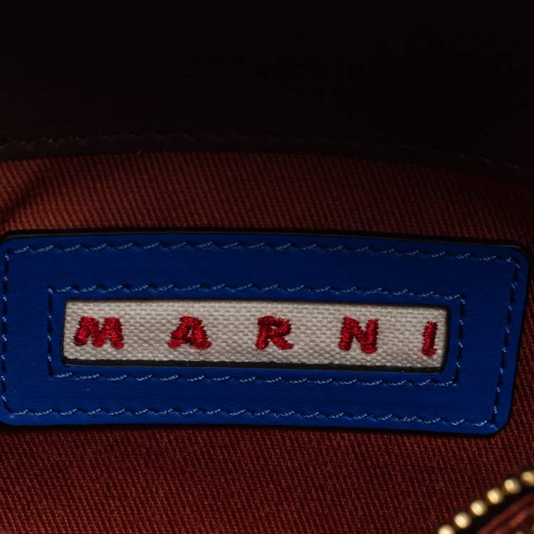 Pre Owned Marni Brown/Blue Leather Trunk Shoulder Bag