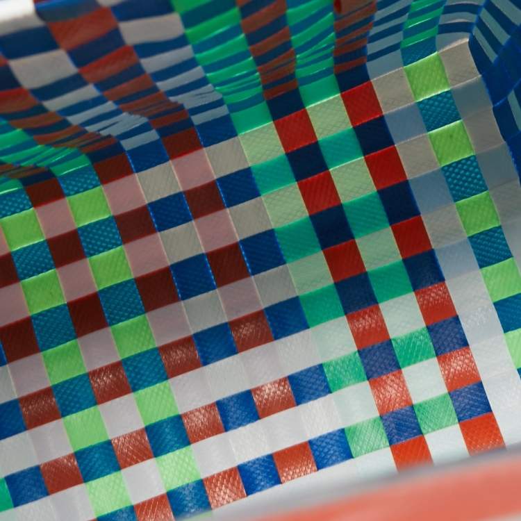 Pre Owned Marni Multicolor Woven Plastic Market Basket Tote