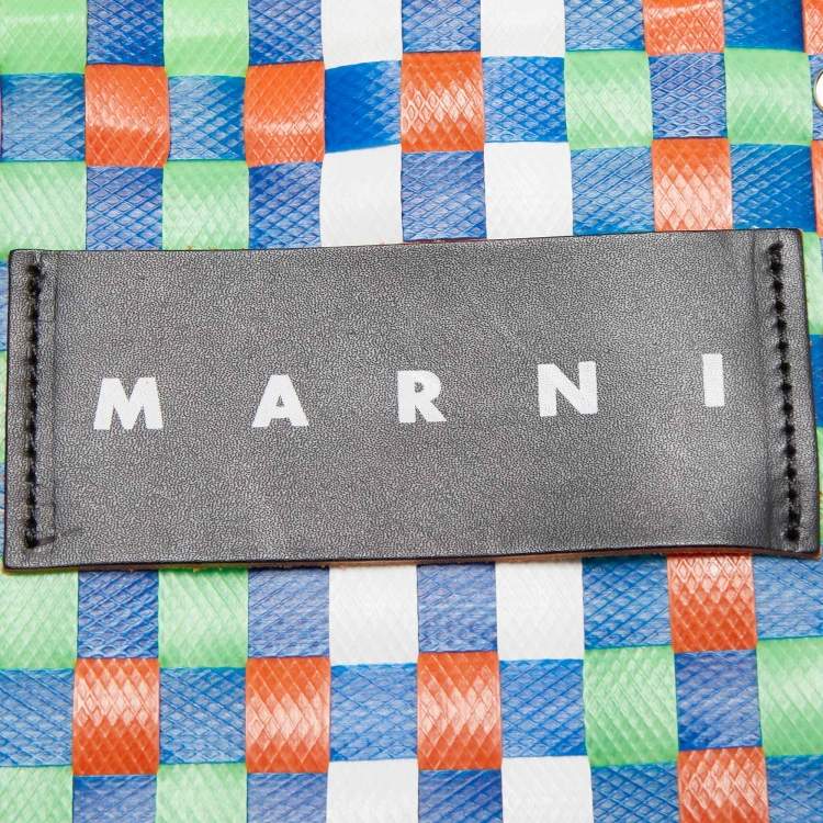 Pre Owned Marni Multicolor Woven Plastic Market Basket Tote
