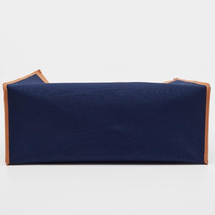 Pre Owned Marni Navy Blue/Brown Knit Fabric Medium Shopper Tote