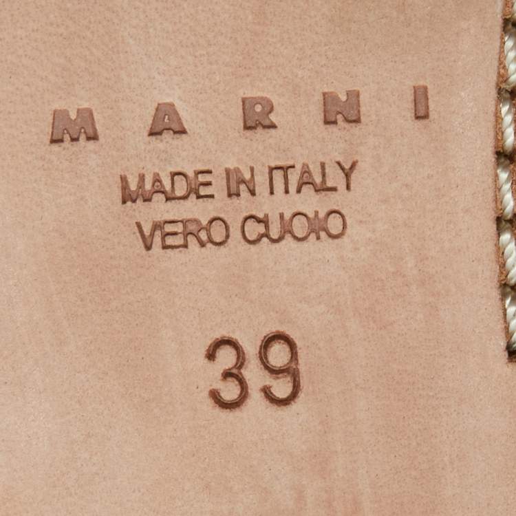 Pre Owned Marni Gold Glitter Suede Rising Sabot Flat Mules Size 39