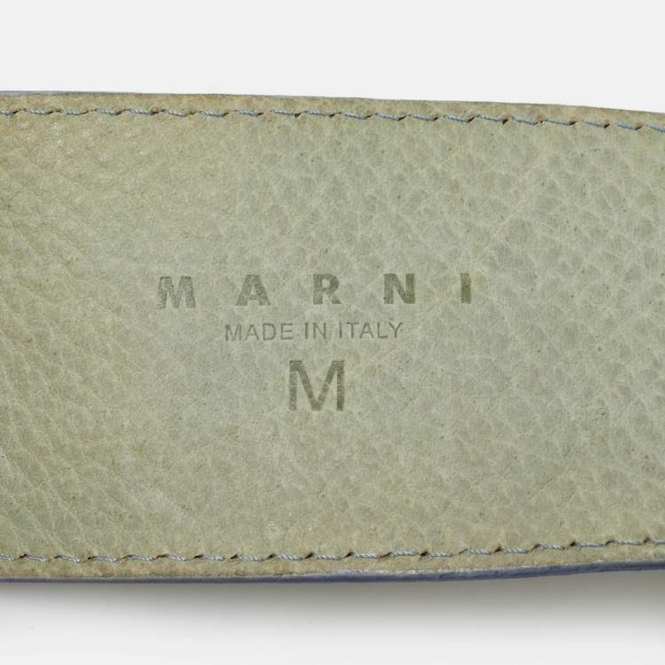 Pre Owned Marni Light Green Leather Adjustable Double Strap Wide Belt