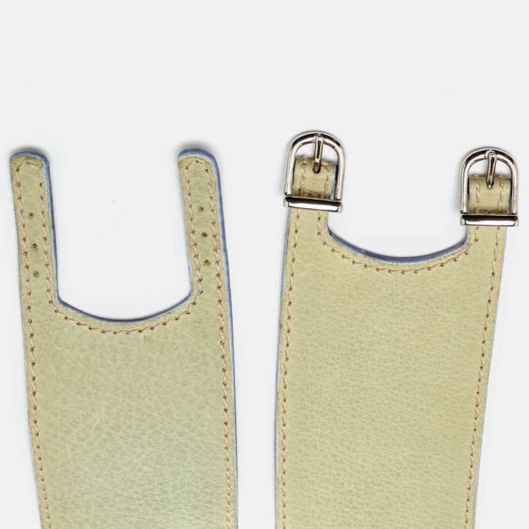 Pre Owned Marni Light Green Leather Adjustable Double Strap Wide Belt