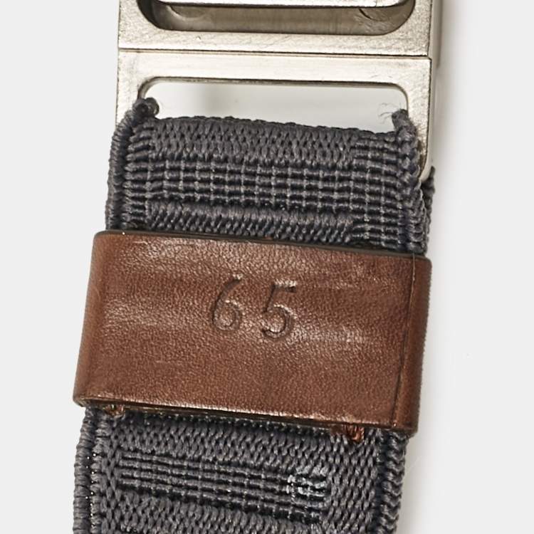 Pre Owned Marni Blue/Brown Elastic and Leather Waist Belt 65 CM