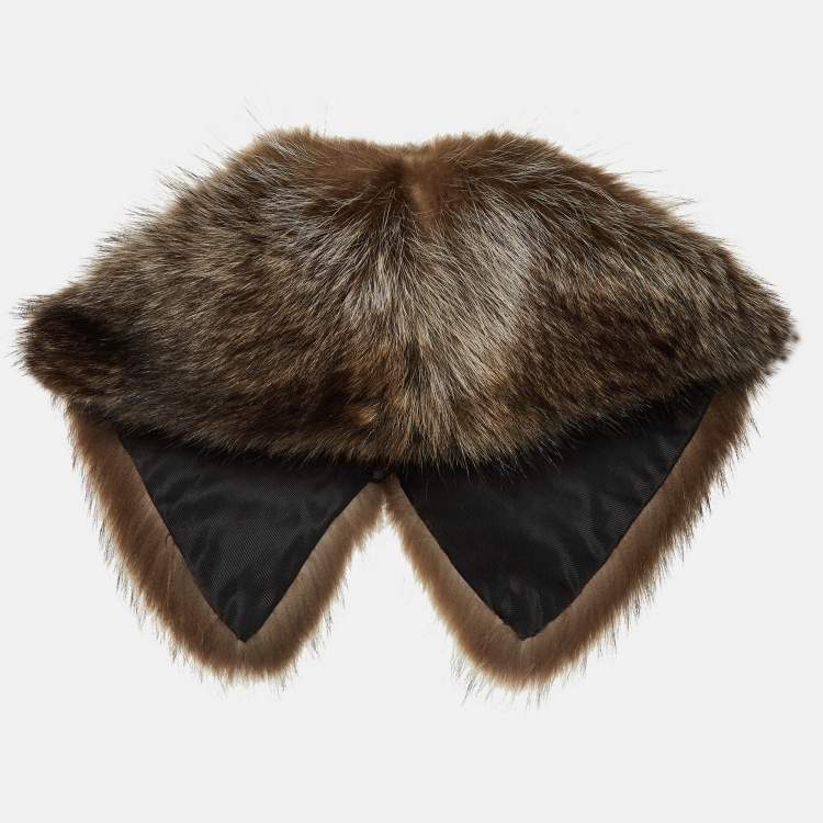 Pre Owned Marni Brown Mink Fur Collar 