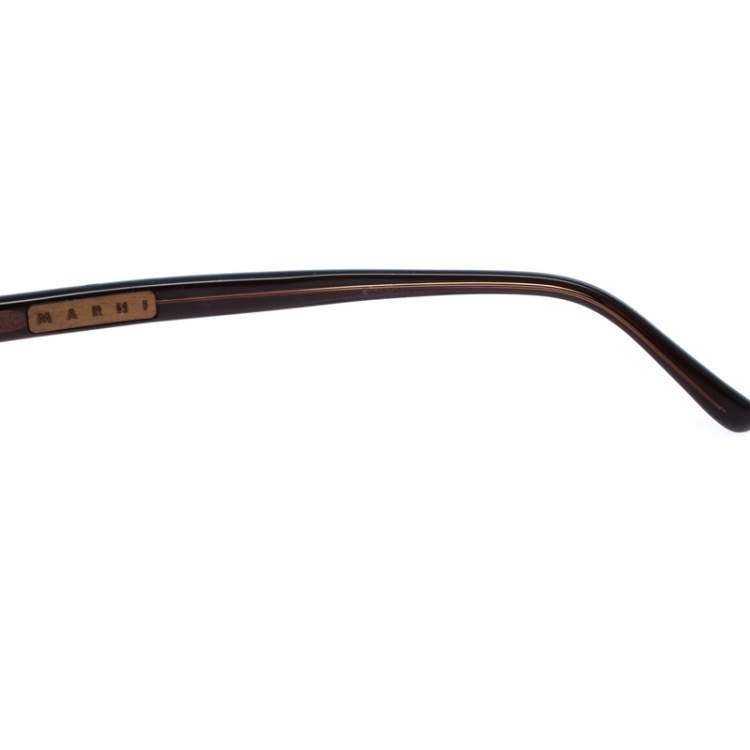 Pre Owned Marni Dark Brown/Pink MA 107S Butterfly Sunglasses