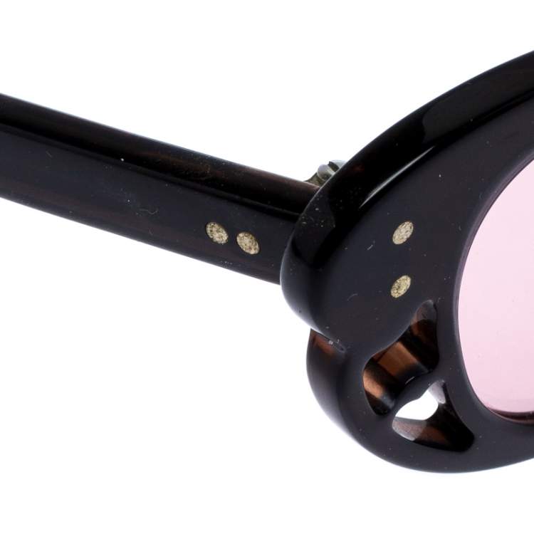 Pre Owned Marni Dark Brown/Pink MA 107S Butterfly Sunglasses