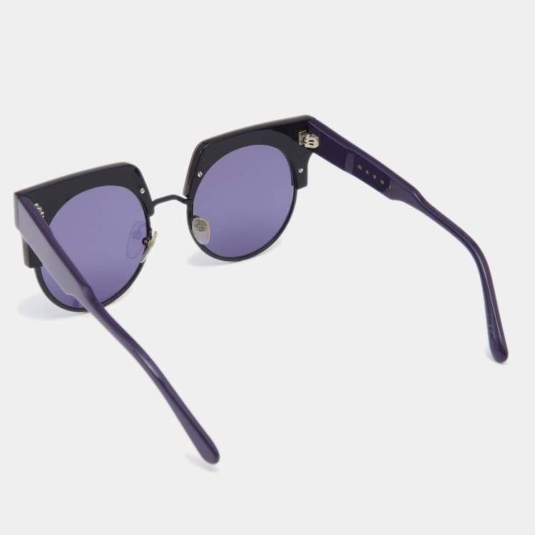 Pre Owned Marni Purple/Green Me602s Graphic Sunglasses
