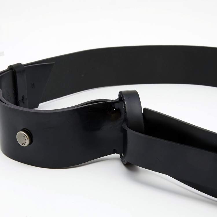 Pre Owned Marni Black Glossy Leather Waist Belt M
