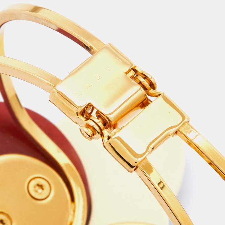 Pre Owned Marni Multicolor Resin Gold Tone Cuff Bracelet