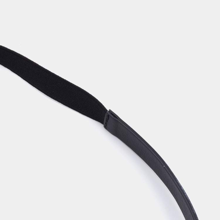 Pre Owned Marni Black Leather Crystal Embellished Elasticized Waist Belt