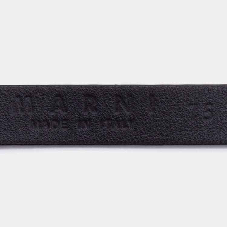 Pre Owned Marni Black Leather Crystal Embellished Elasticized Waist Belt