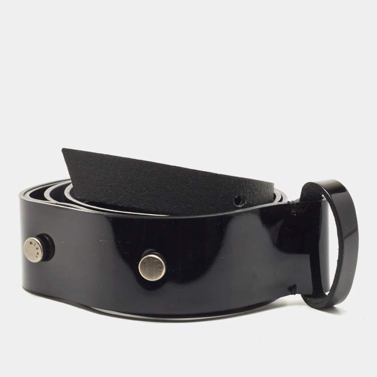 Pre Owned Marni Black Patent Leather Waist Belt M