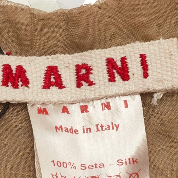 Pre Owned Marni Beige Silk Clear Sequined Collar Necklace