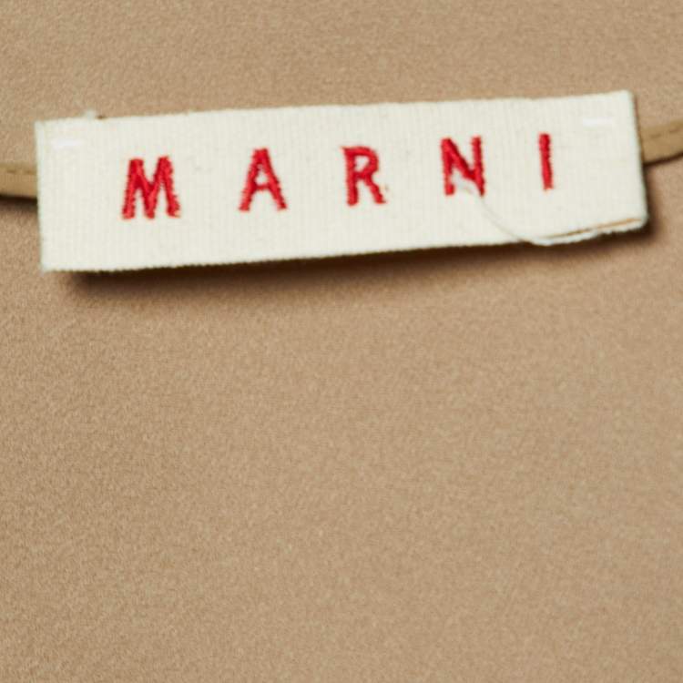 Pre Owned Marni Beige Crepe Open Front Jacket S