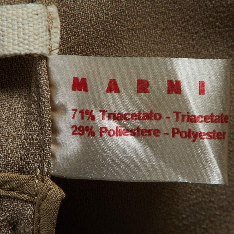 Pre Owned Marni Beige Crepe Open Front Jacket S