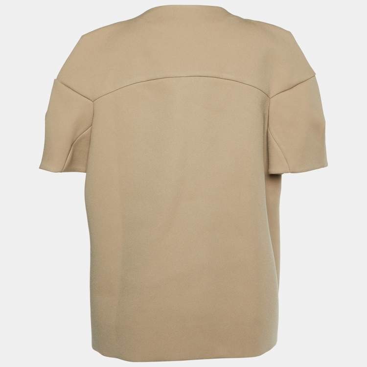 Pre Owned Marni Beige Crepe Open Front Jacket S