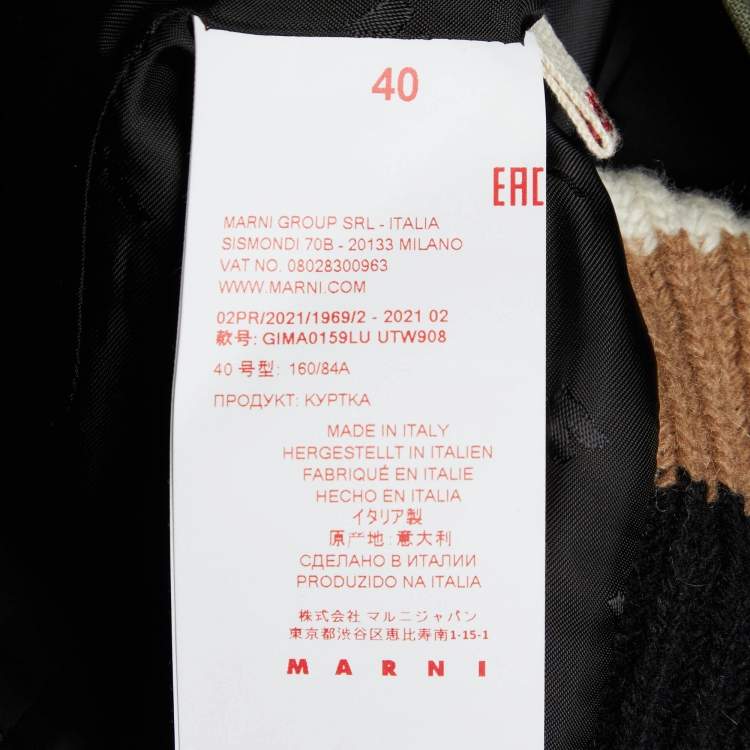Pre Owned Marni Green Virgin Wool & Wool Rib Knit Blazer S