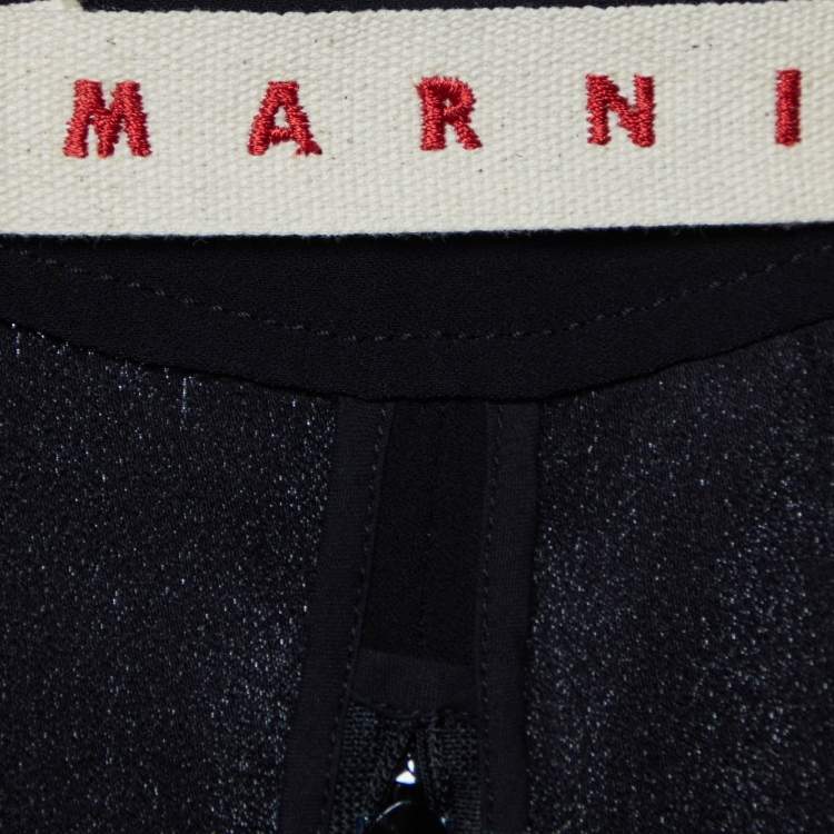 Pre Owned Marni Black Crepe Neck Tie Sleeveless Top S