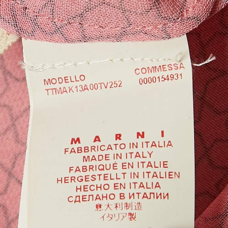Pre Owned Marni Pink Printed Crepe Sleeveless Top S