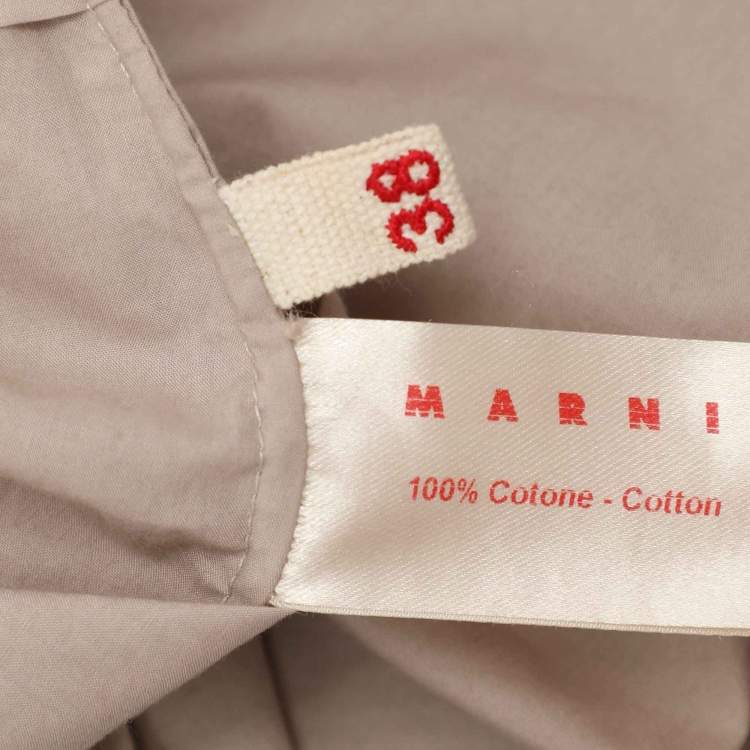 Pre Owned Marni Grey Cotton Full Sleeve Top S