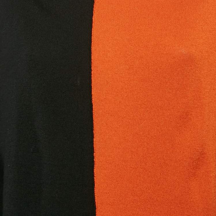 Pre Owned Marni Multicolor Color-blocked Wool Knit Asymmetrical Sweater M