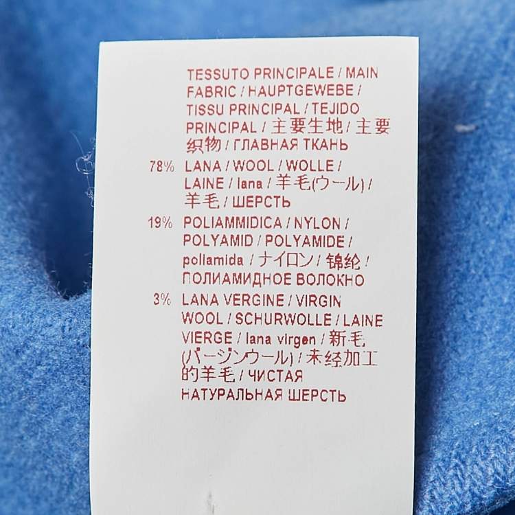 Pre Owned Marni Blue Wool Felt Zip Up Hooded  Coat S
