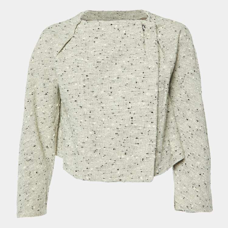 Pre Owned Marni Beige Boucle Tweed Wrap-Around Jacket M