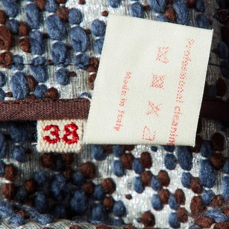 Pre Owned Marni Blue/Brown Lurex Tweed Jacket S