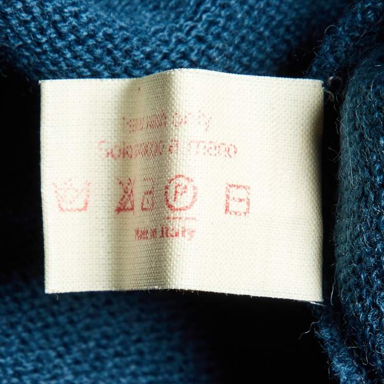 Pre Owned Marni Blue Embellished Wool Full Sleeve Sweater S