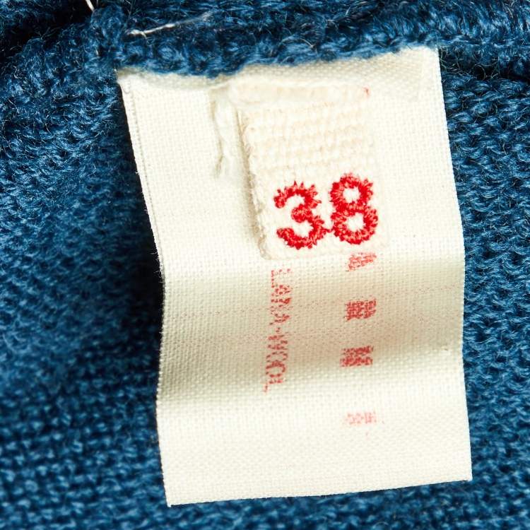 Pre Owned Marni Blue Embellished Wool Full Sleeve Sweater S