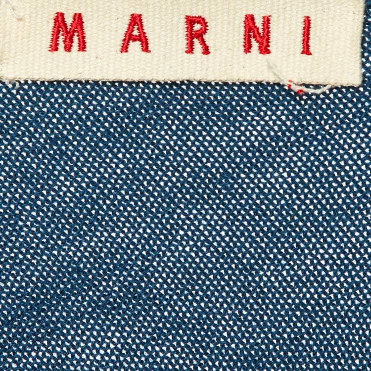 Pre Owned Marni Blue Embellished Wool Full Sleeve Sweater S
