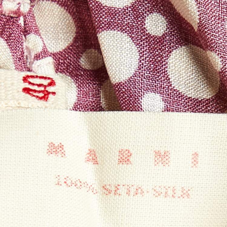 Pre Owned Marni Dusty Pink Dot Print Waist Tie-Up Top S