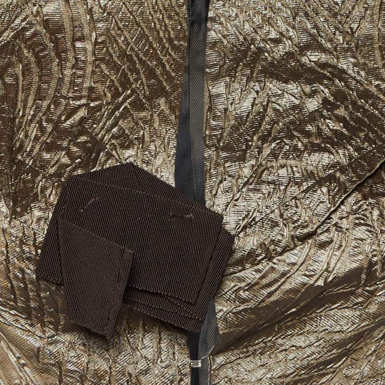 Pre Owned Marni Metallic Textured Jacquard Silk Blend Crop Jacket S