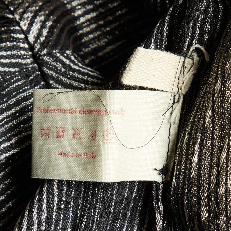 Pre Owned Marni Metallic Stripe Lurex Silk Blend Trapeze Top S
