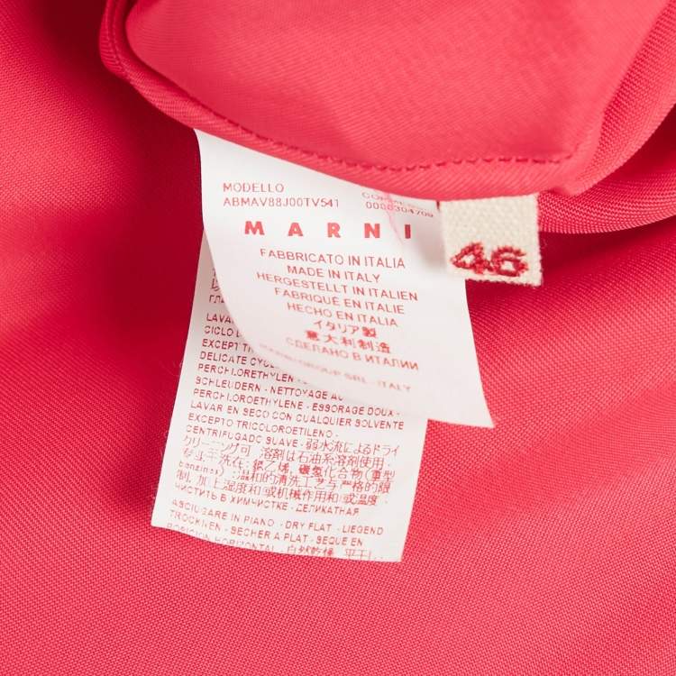 Pre Owned Marni Red Crepe Long Sleeve Maxi Dress L