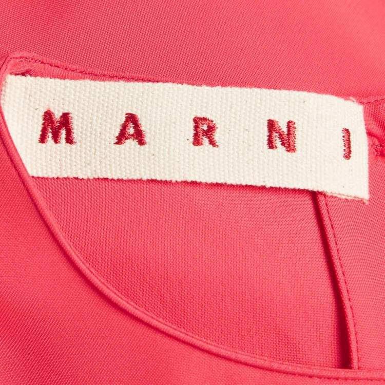 Pre Owned Marni Red Crepe Long Sleeve Maxi Dress L