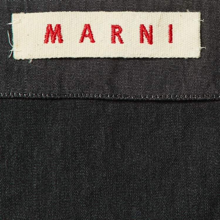Pre Owned Marni Charcoal Grey Cotton Faux Wrap Dress S