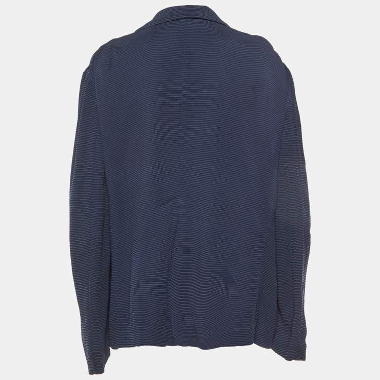Pre Owned Marni Navy Blue Crepe Open Front Blazer L