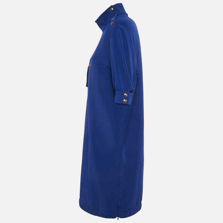 Pre Owned Marni Royal Blue Stretch Crepe Zip Detail Short Dress M