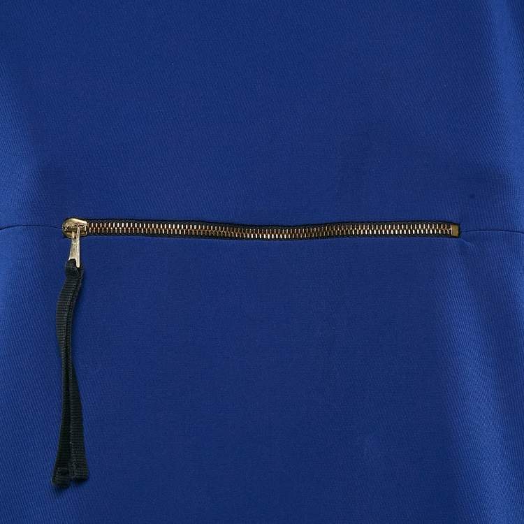 Pre Owned Marni Royal Blue Stretch Crepe Zip Detail Short Dress M