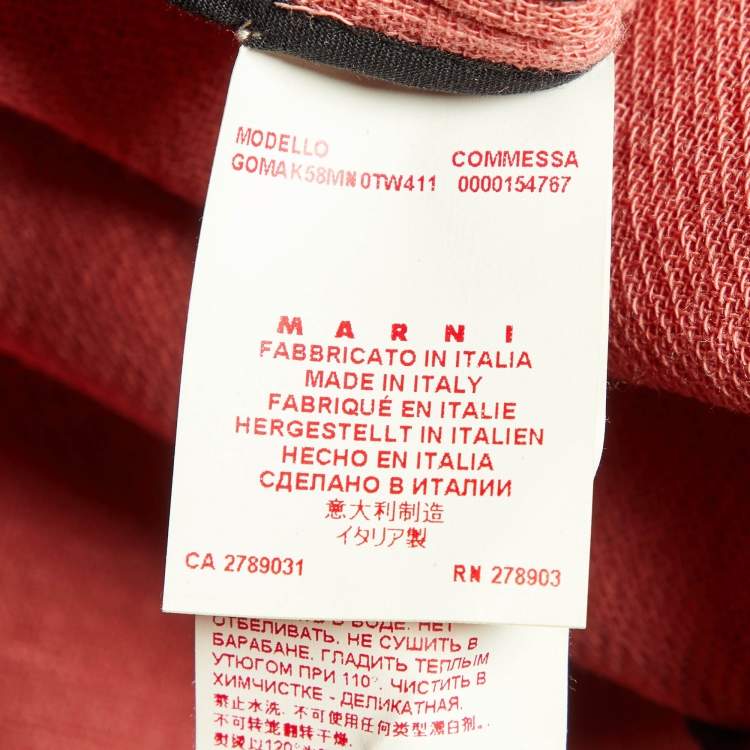 Pre Owned Marni Coral Pink Wool A-Line Skirt L