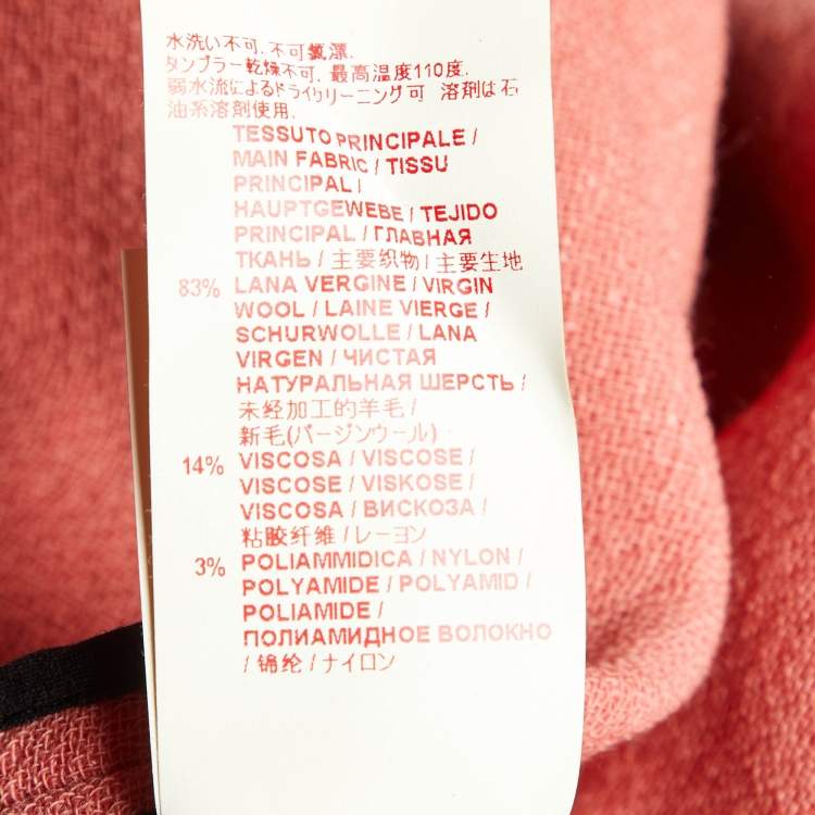 Pre Owned Marni Coral Pink Wool A-Line Skirt L